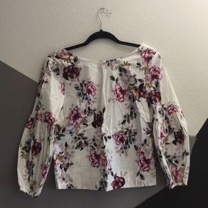 WHBL Poplin Floral Top